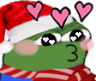 peepoSantaKiss emote for Discord