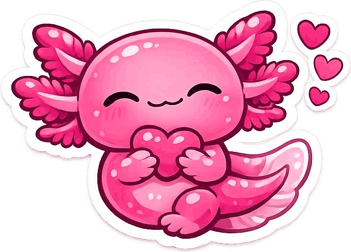 Darkpinkaxelotle emote for Discord