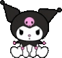 black_kuromi_stare emote for Discord