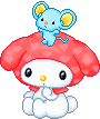 MyMelodyAndFlat emote for Discord