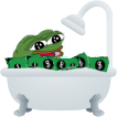 PepeCashBath emote for Discord