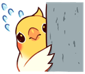 birbscaredpeek emote for Discord