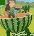MONKEYINAWATERMELONTRAIN emote for Discord