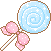 BlueLollipopPinkBow emote for Discord