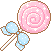 PinkLollipopBlueBow emote for Discord