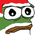 SantaPepeBubzFace emote for Discord