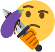 eggplantstabblood emote for Discord