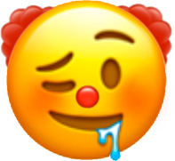 clownwinkdrool emote for Discord