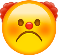 clownfrowning emote for Discord