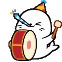 sappyBirthdayDrum emote for Discord
