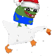 christmas_pepe_riding_a_goose emote for Discord