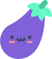 Kawaii_Eggplant emote for Discord