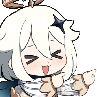 Chibi_Paimon_LaughPoint emote for Discord