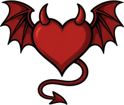 Reddevilheartwithwings emote for Discord
