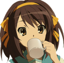 HaruhiDrinking emote for Discord