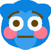 BlueMonkeyFlushed emote for Discord