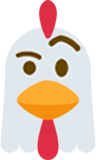 Raised_eyebrow_chicken emote for Discord
