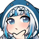 GawrGuraThinkingBackgroundless emote for Discord