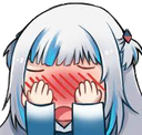 GawrGuraShyBackgroundless static emote