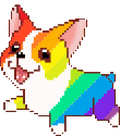 Rainbow_Corgi emote for Discord