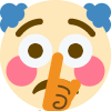 Flushed_Shushing_Clown emote for Discord