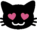 black_kitty_in_love emote for Discord