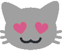 gray_kitty_in_love emote for Discord