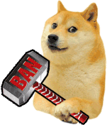 banhammerdoge emote for Discord