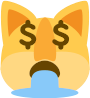 drooling_money_cat emote for Discord