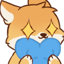 ShibaBlueHeartSparkles emote for Discord
