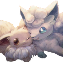 alolanvulpix_eevee_cuddle emote for Discord