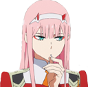 ZeroTwo_Thoughtful emote for Discord