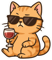 Catdrinkingwine emote for Discord