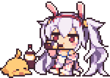 Drinking_Laffey_Pixelated emote for Discord