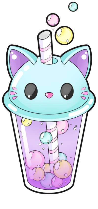 cat_bubble_tea emote for Discord