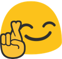 blobfingerscrossed emote for Discord