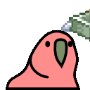 flyingmoneyParrot emote for Discord