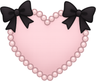 Cutepinkheartwithblackbows emote for Discord