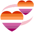 lesbian_spinning_hearts emote for Discord