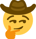 smug_cowboy_think emote for Discord