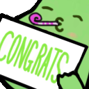 congrats_sign_bean emote for Discord