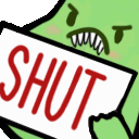 shut_up_sign_bean emote for Discord