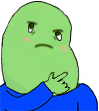 bean_pepe_think emote for Discord