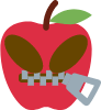 closed_mouth_alien_apple_1 emote for Discord