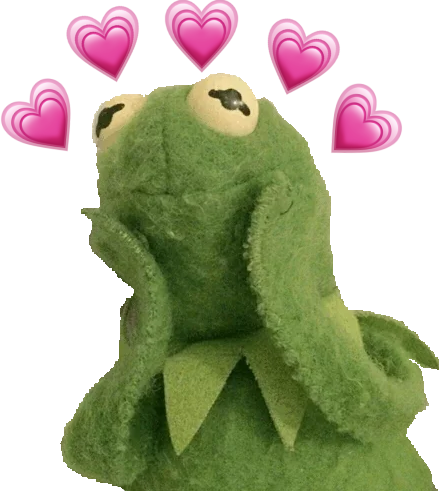 Kermit_with_hearts_around_him emote for Discord