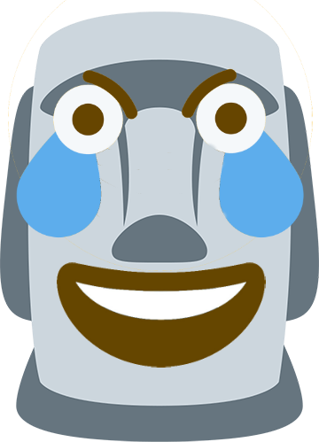 moyai_laughcry emote for Discord