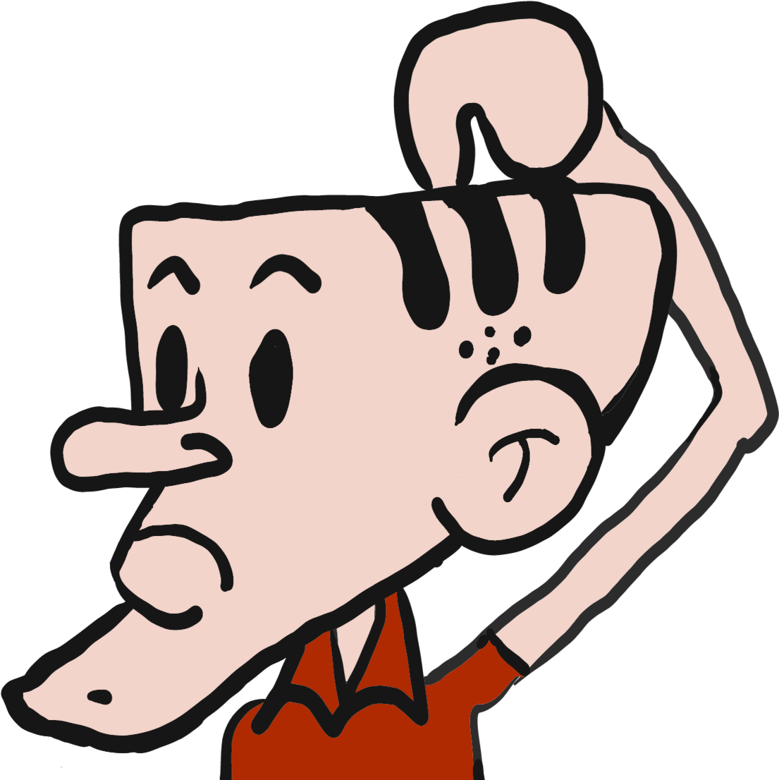 suppandi_think emote for Discord