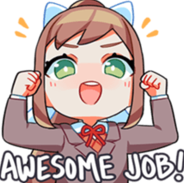 MonikaAwesome emote for Discord