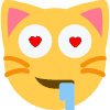 drooling_cat_heartheye emote for Discord