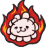 whitepopoburning emote for Discord